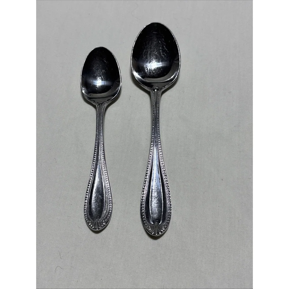Leonard‎ Silver R Stainless Boston Bead Tsp &Tbsp